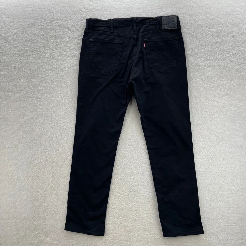 Levis 541 Jeans Mens 38x34 Black Athletic Tapered Dark Wash Stretch Denim Preppy